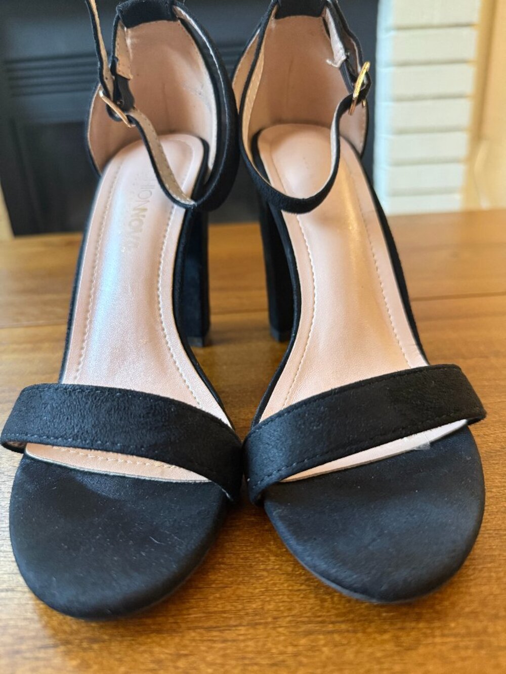 Fashion Nova Black Block Heel Sandals